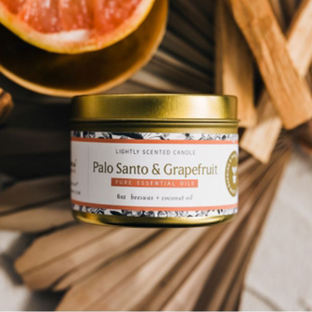 Palo Santo 100% Pure Beeswax & Pure Essential Oils Candle: Palo